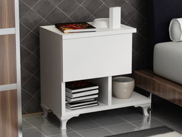 Hanah Home Cast Mesilla de Noche Blanca